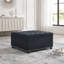 Pouf de rangement carré avec dessus capitonné et garniture cloutée-310027478