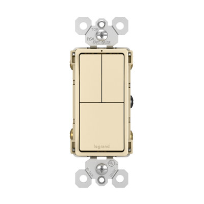 radiant 15 Amp Combination Single Pole/Single Pole/3-Way Rocker Light Switch