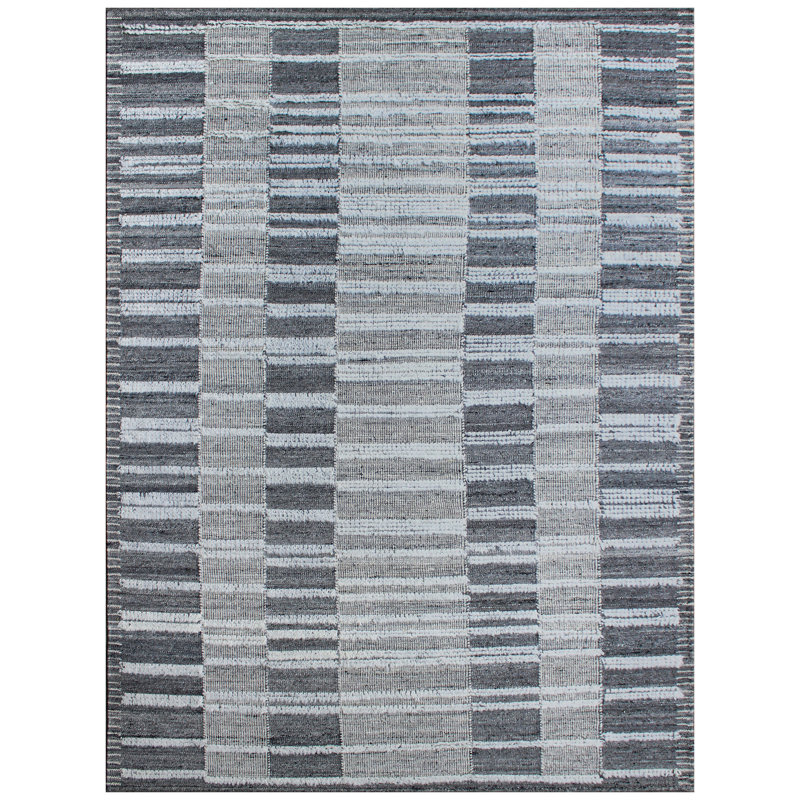 Wool Striped Area Rug, Rectangle 6' x 9'