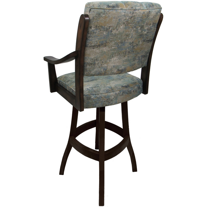 Tabouret de bar pivotant de 30 po en bois massif, Brun