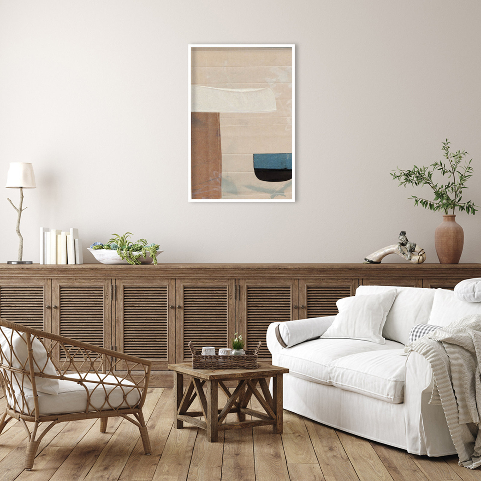 Cleve "Sauna Serenity" Print by Dan Hobday, White, 41" H x 28" W