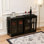 Armoire de cuisine de 42 po avec portes coulissantes en verre et tablettes réglables Vance - noir