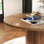 Ensemble de table de salle à manger extensible ronde avec 6 chaises en porte-à-faux-1338621398