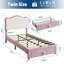 Structure de lit rembourrée pour enfants - plateforme pour tout-petits avec tiroir de rangement, sans sommier, sans bruit, assemblage facile-1583196958