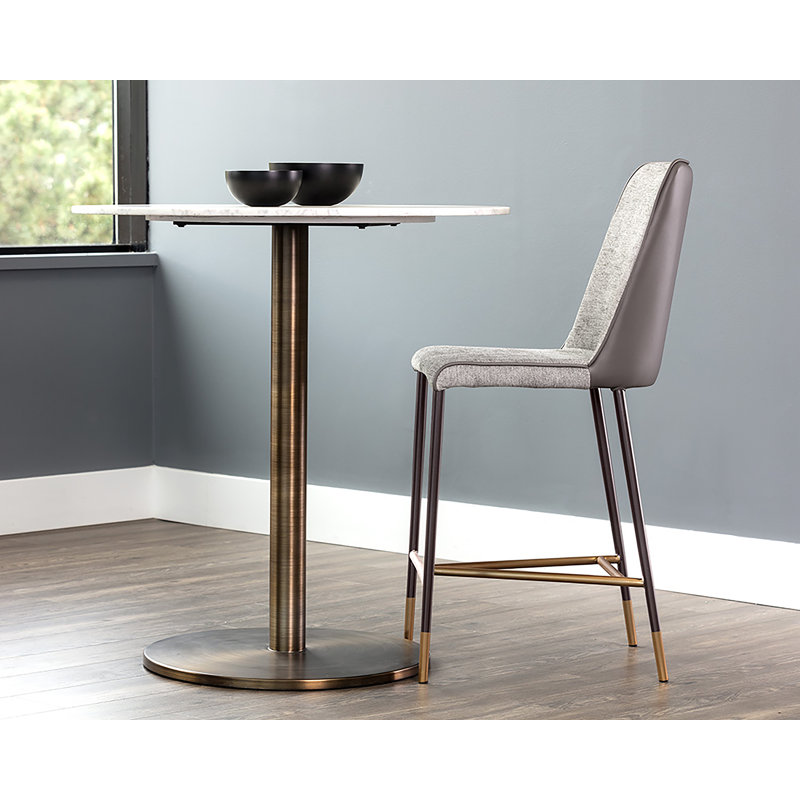Klaus Upholstered Stool, Gray/Taupe, Counter Stool (25.75" Seat Height)