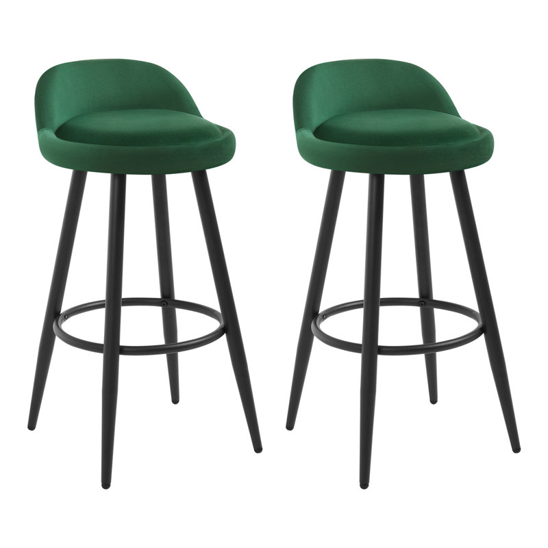 Askern Upholstered Counter Stool, Dark Green, 2