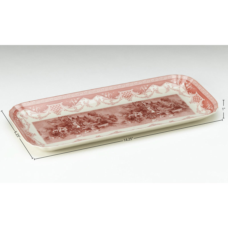 Plateau de service rectangulaire en porcelaine cloutée