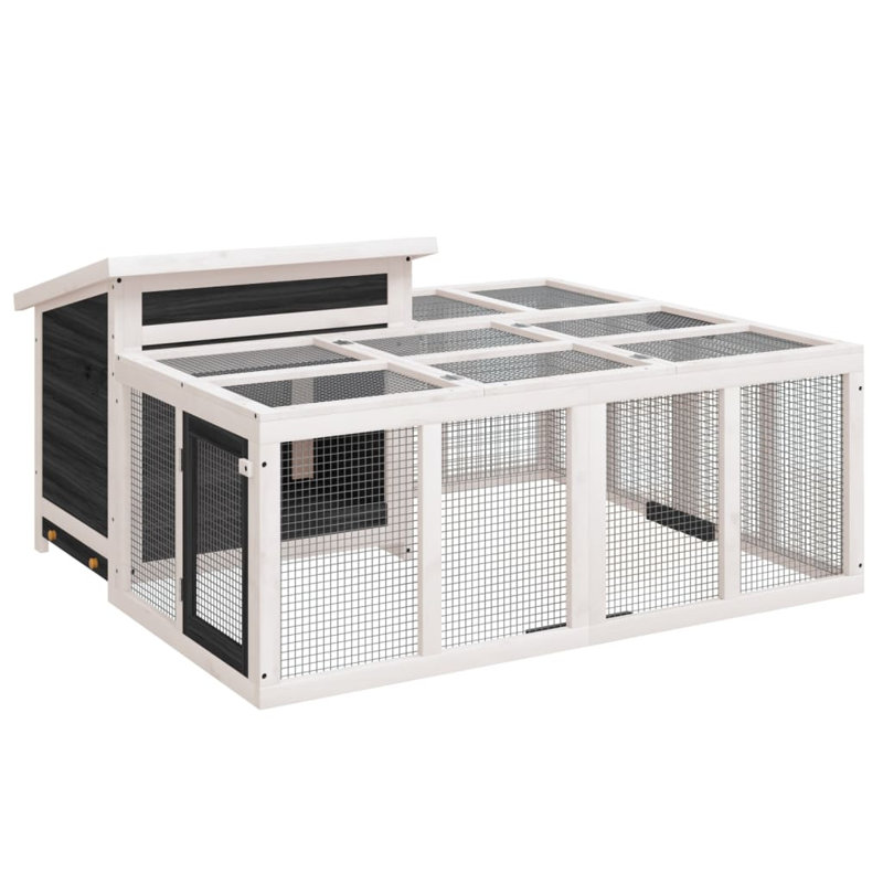 Yemina Small Animal Hutch, Grey/White/Green