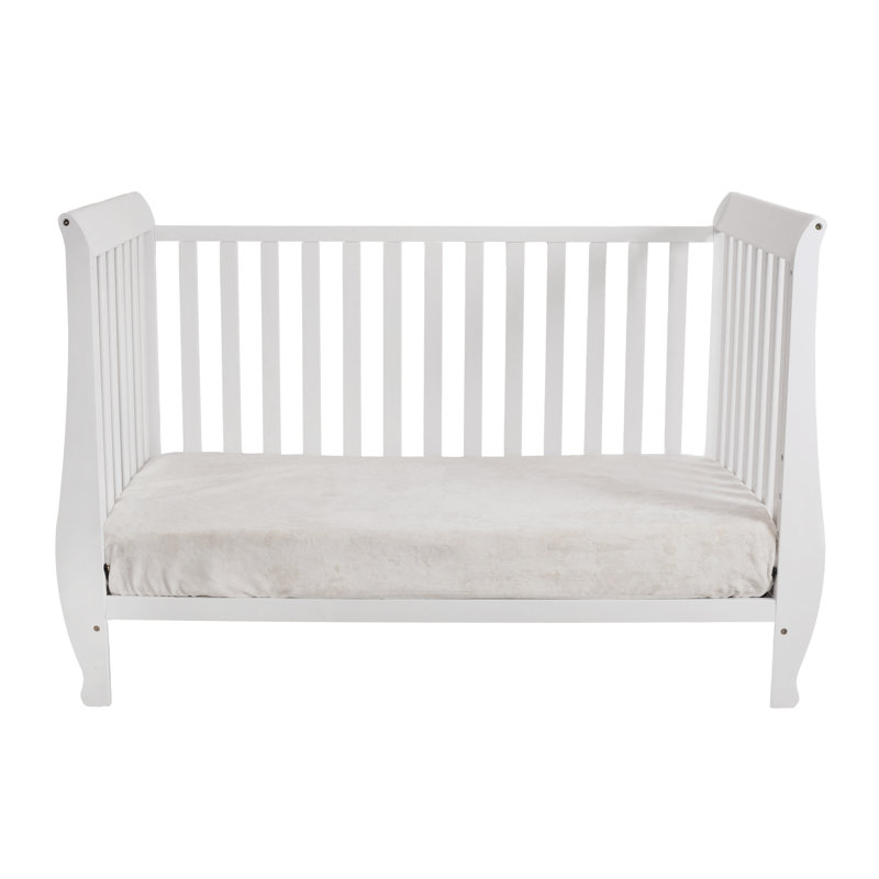 Naomi White 4-in-1 Convertible Crib with Toddler Guardrail