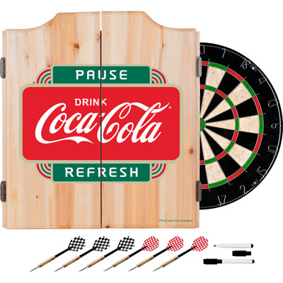 Trademark Global Bristle Dartboard And Cabinet Set (Darts Included)