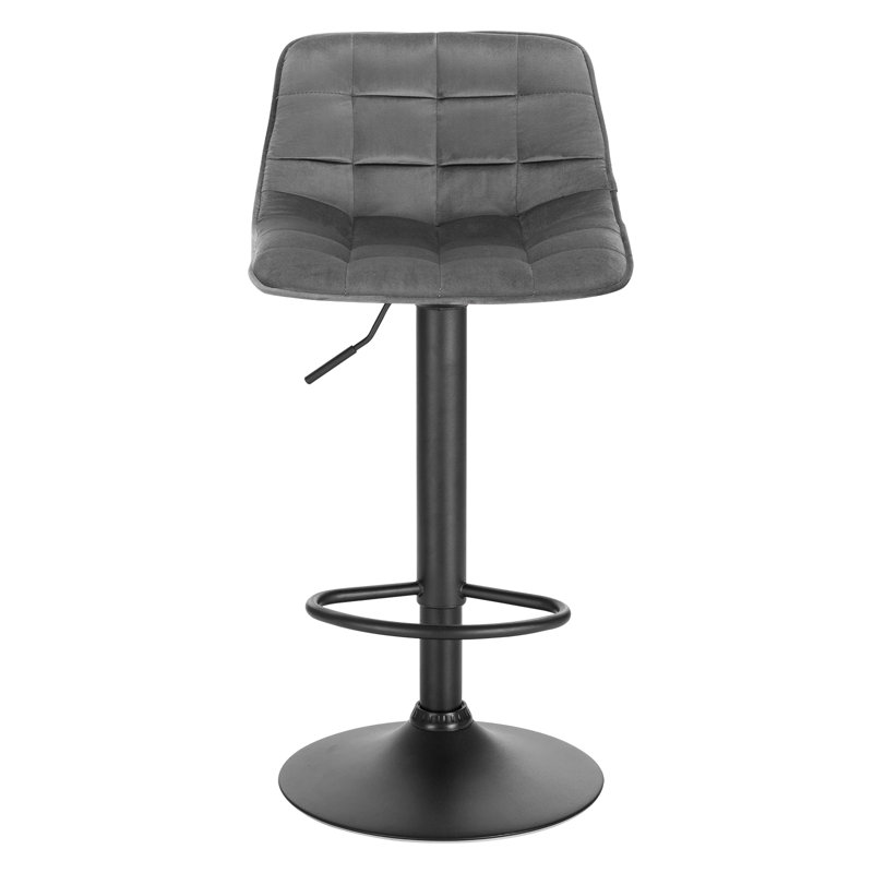 Peake Upholstered Adjustable Height Counter Stool, Dark Grey