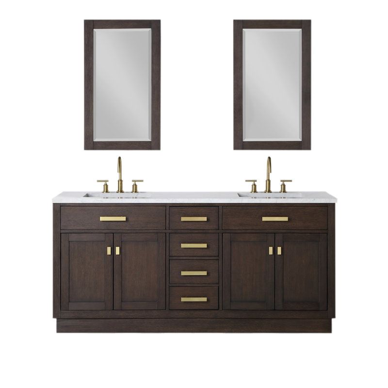Ashanda 72'' W Single Vanity, Brown Oak