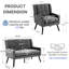 Ensemble de salon 2 pièces capitonné et rembourré - canapé causeuse et fauteuil d'appoint-67492049