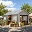 10 pi. L 20 pi. Auvent de garage portatif en acier galvanisé D Carport-92474563