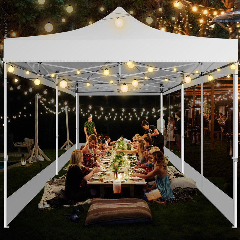 10x20 Canopy Tent, Heavy Duty Pop up Canopy with Sidewalls, White