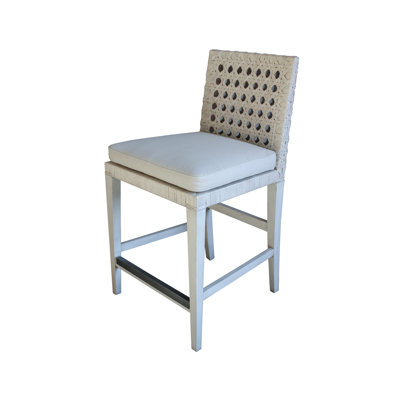 Caribe Upholstered Stool with Solid Wood Frame