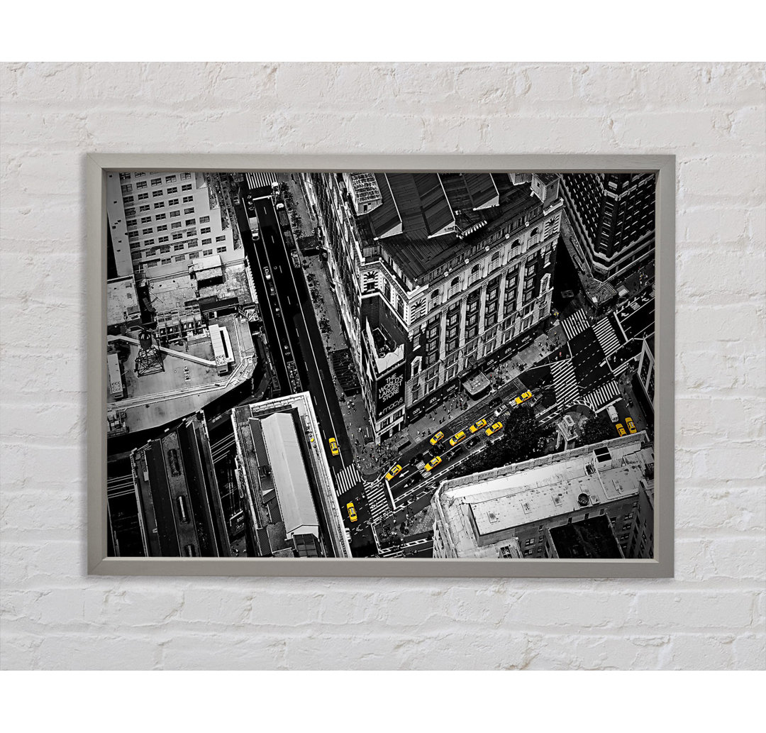 New York City Streets From Above - Single Picture Frame Kunstdrucke auf Leinwand