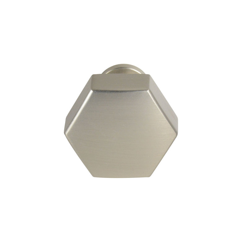 Poignée géométrique 1 1/8 po Windsor, Nickel satiné