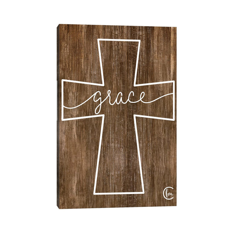 «Grace Cross», art textuel sur toile tendue, H 40 po x l 26 po x P 1,5 po