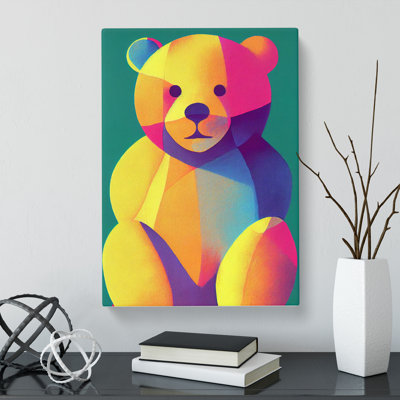 Teddy Bear Colour Field - Wrapped Canvas