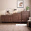 Armoire d'appoint en noyer massif et bois manufacturé-805492792