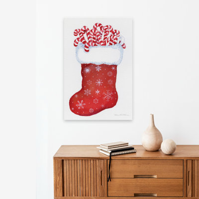 Candy Cane Stocking - Candy Candy Canes Christmas Holiday Art
