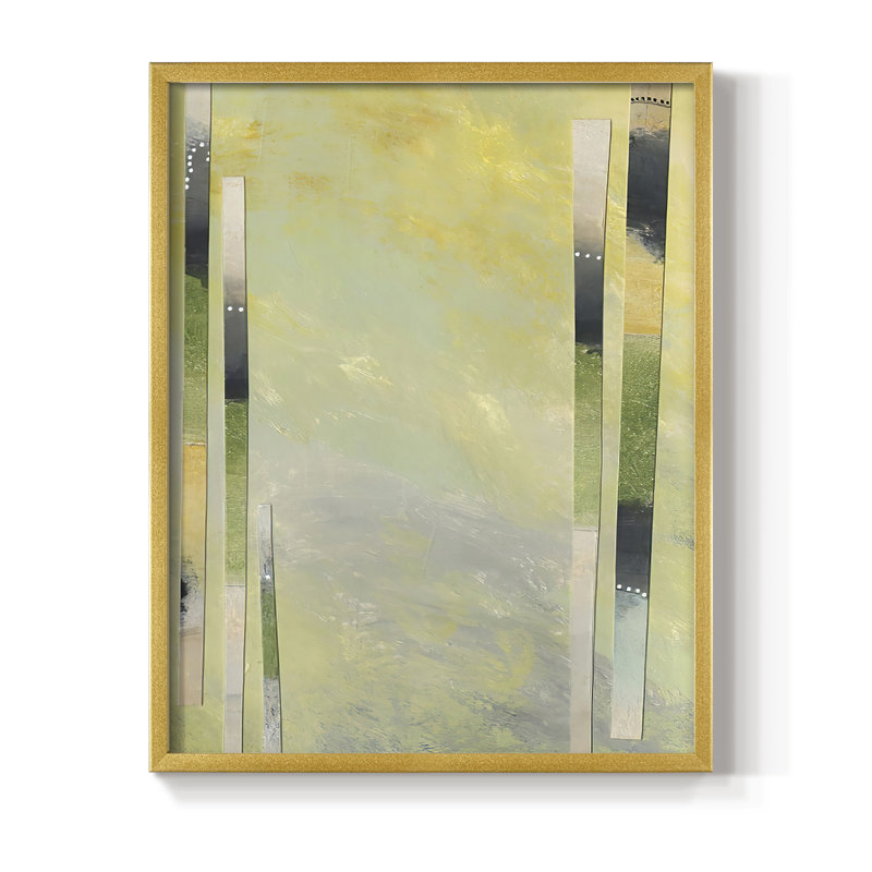 Neutral Assemblage III, reproduction encadrée - bois massif, H 11 po x l 9 po, Doré