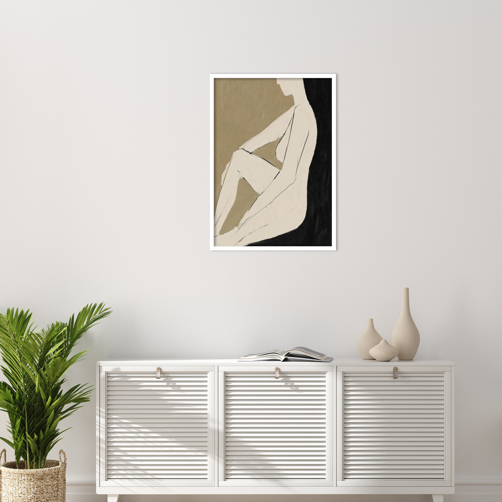 Chamois "Chill" Print by Dan Hobday, White Framed, 33" H x 24" W