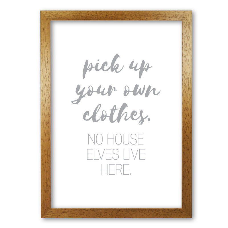 House Elves - Print, Honey Oak Frame, 60 cm H x 42 cm W x 5 cm D