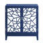 Console bleue avec détails décoratifs - rangement à 2 portes, bois composite, épaisseur du plateau de table de 18 mm, élément de fixation magnétique rectangulaire