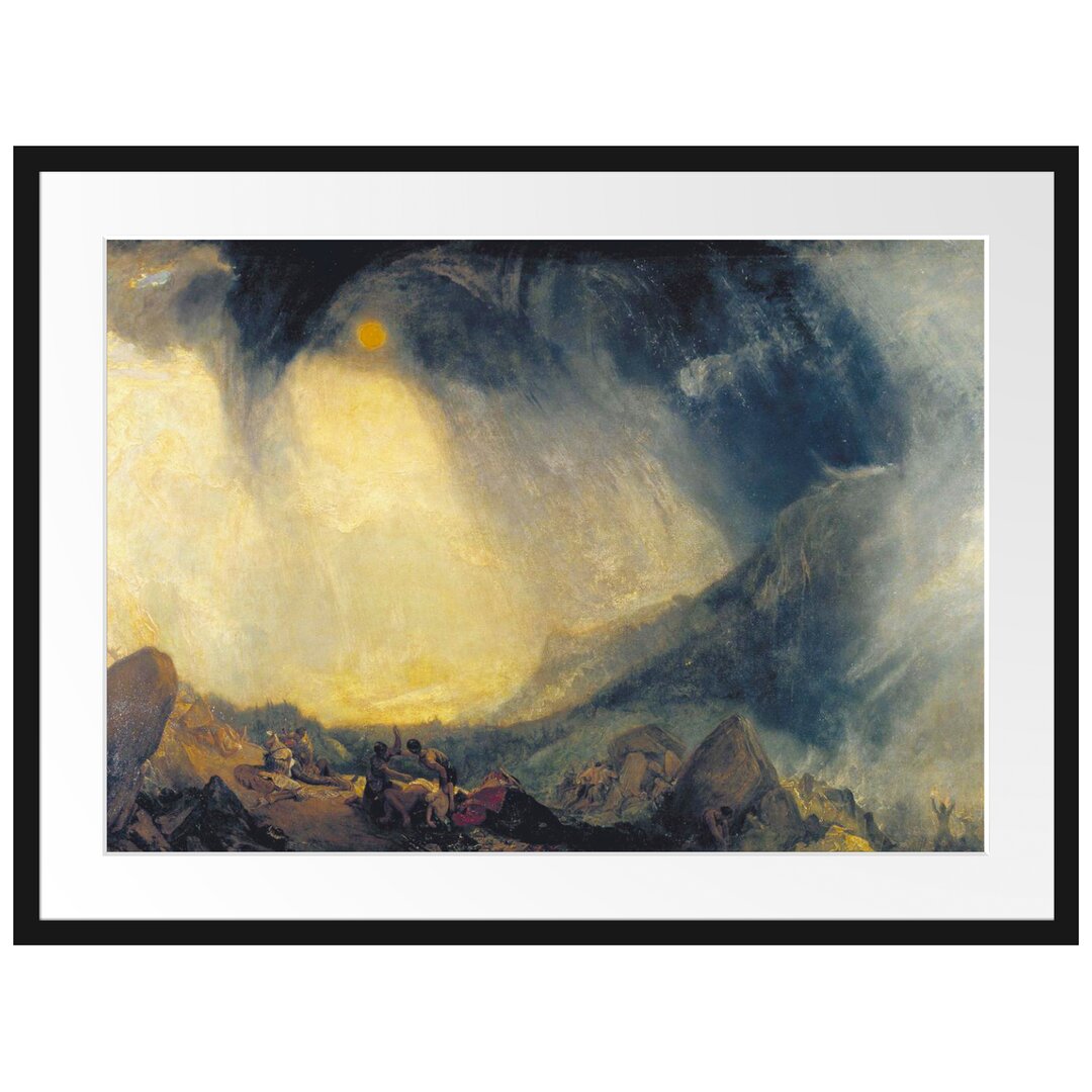 William Turner - Snow Storm Hannibal And His Army Cross - Im Bilderrahmen Mit Galerie-Passepartout