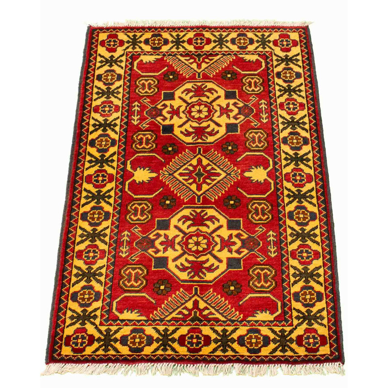 Tapis unique en laine noué à la main 2 pi 8 po x 4 pi 5 po nouvel âge Hailynn