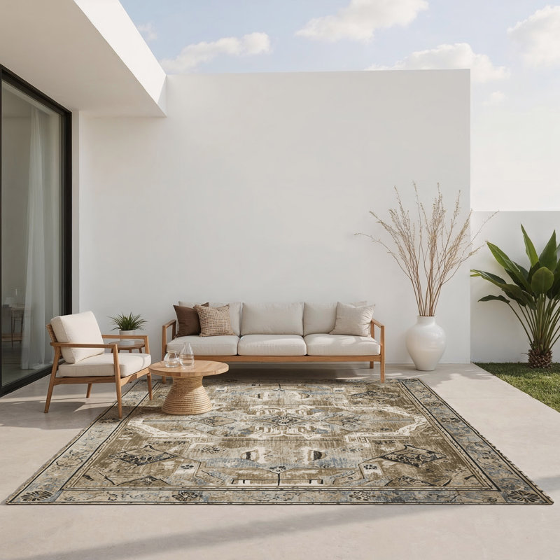 Tapis intérieur et extérieur à mosaïque éternelle, Rectangulaire 2 pi x 3 pi