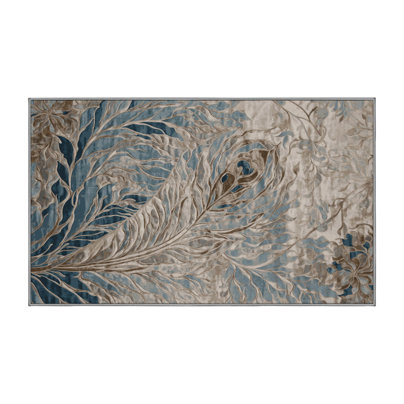 Machine Washable Grey Area Rug, Rectangle 2' x 3'
