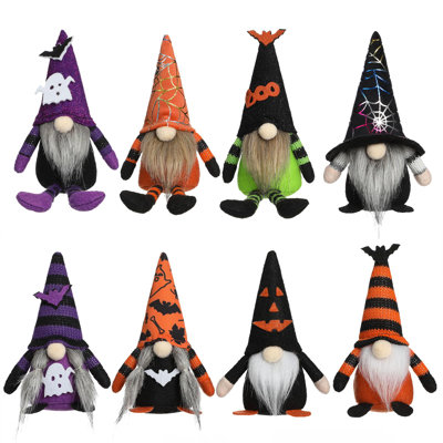 Mini-plateau orné de 8 gnomes d'Halloween