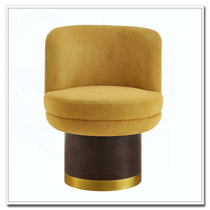 Fauteuil d'appoint pivotant à 360 °, Jaune