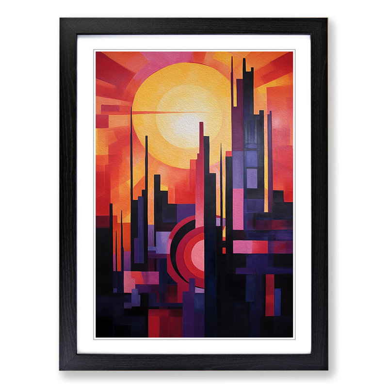 Single Picture Frame Print on Wood, 46cm H x 34cm W, Black Framed