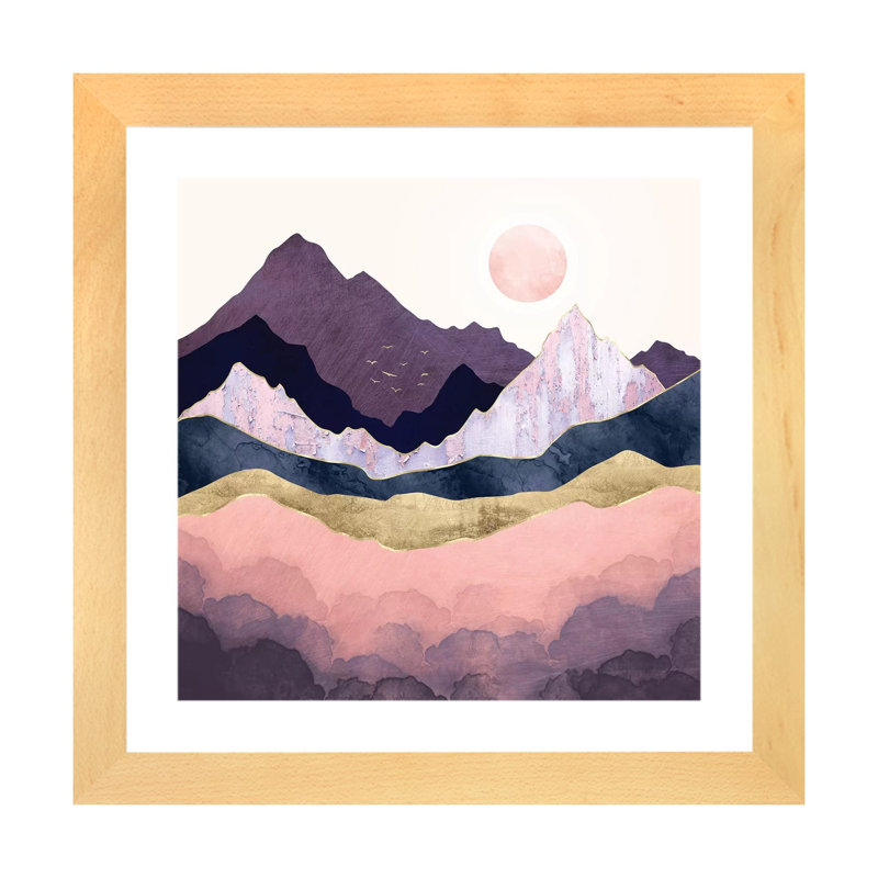Mauve brume - imprimé, H 24 po x l 24 po x p 1 po, Cadre papier naturel