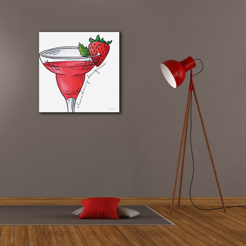  «Strawberry Daiquiri» par Susan Ball, art mural sur toile, 26 po x 26 po, H 26 po x l 26 po