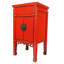 Table de bout de style oriental avec finition laquée rouge antique