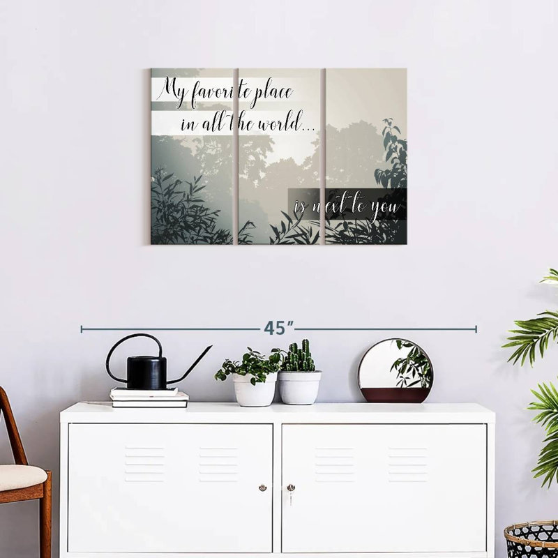 «Love Love», ensemble de 3 impressions sur toile par Yi, H 20 po x l 33 po x P 1,25 po