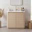 Meuble-lavabo sur pied 36 po avec lavabo en céramique, coins arrondis et conception sans poignée-116159712