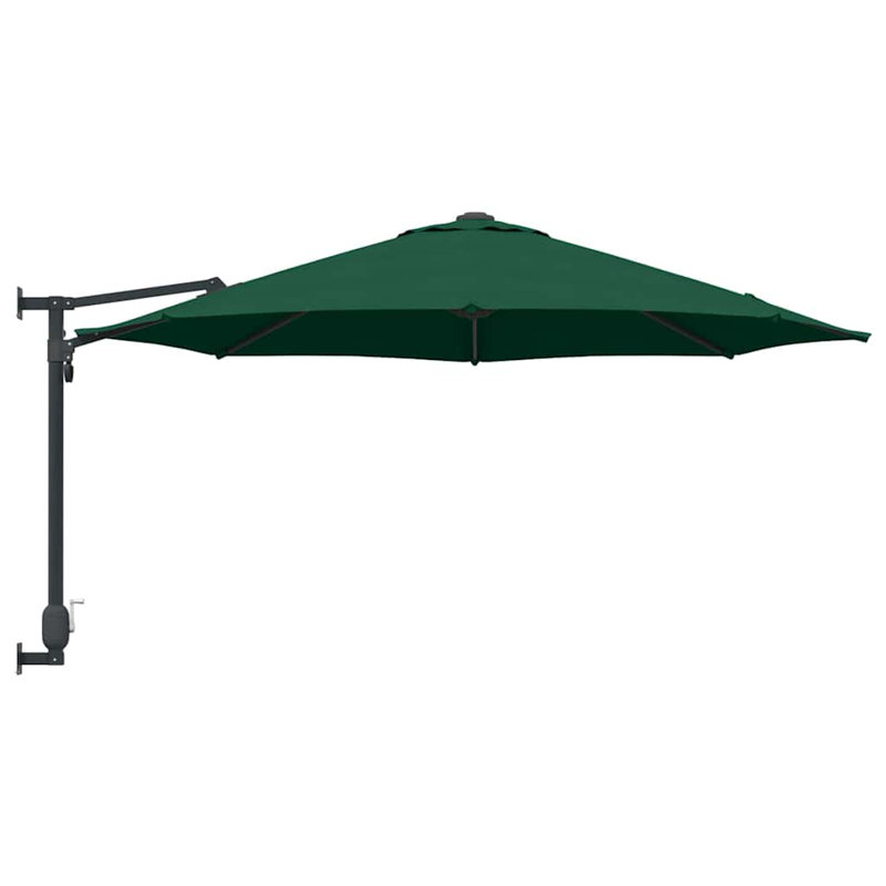 Wall Mount Parasol, 148cm H x 248cm W x 248cm D, Green