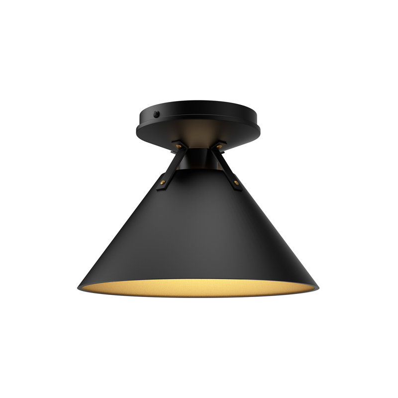 Plafonnier encastré 1 lumière Archer, H 7 po x l 9,5 po x P 9,5 po, Noir mat