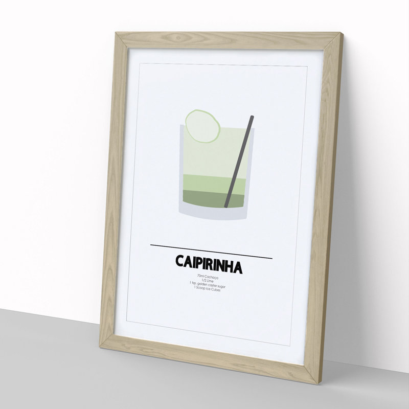Caipirihna Cocktail - Picture Frame Painting, Oak Framed, 36cm H x 27cm W x 2cm D