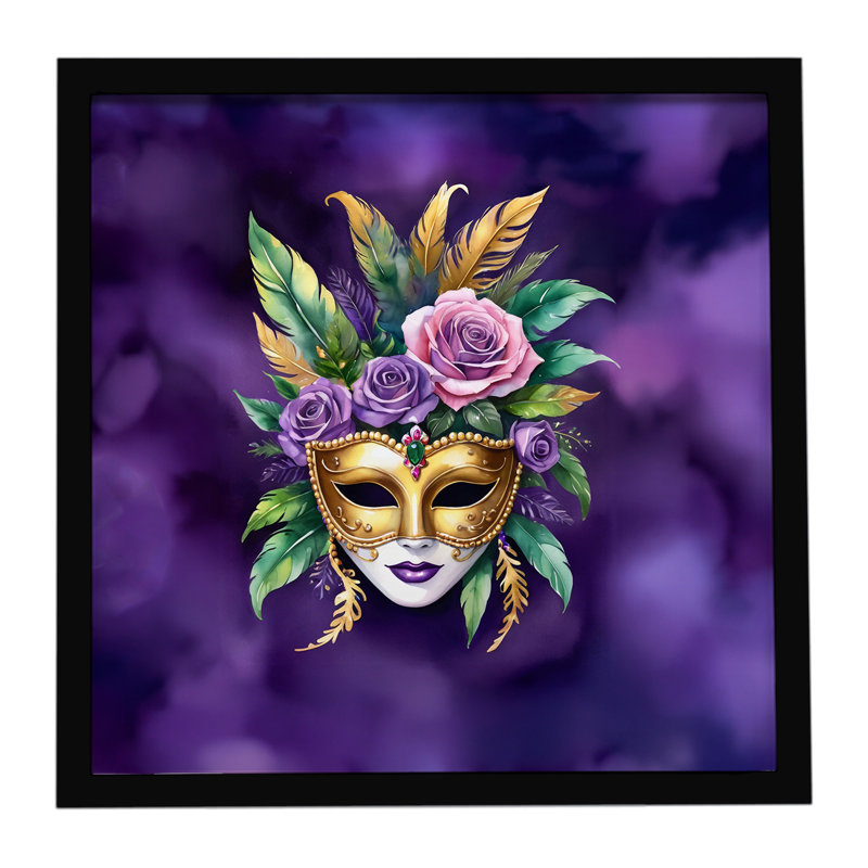 Mask Mardi Gras Framed Metal Print