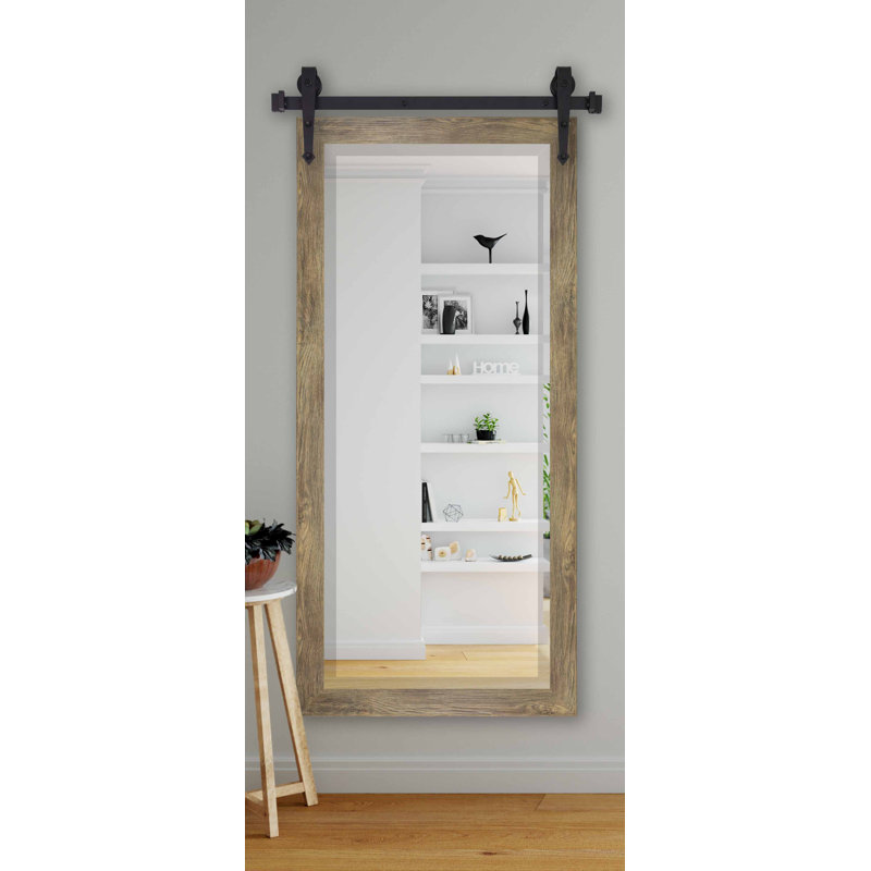 Grand miroir biseauté Lanphear, H 71 po x l 30,5 po, Brun