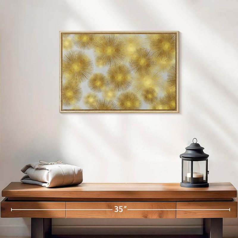 Sunburst Cluster, Cadre flottant en bois naturel, 19 po x 13 po
