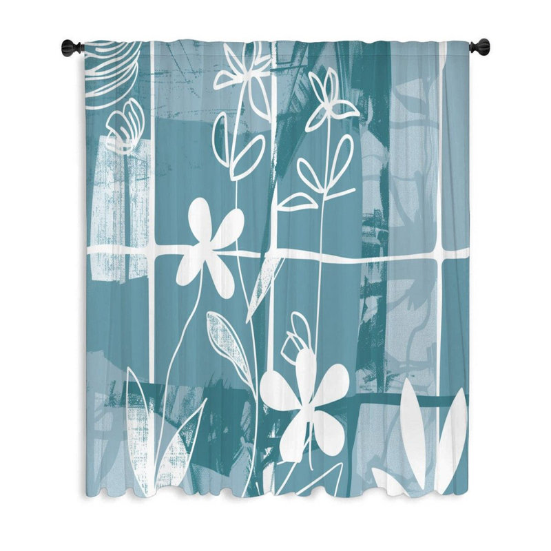 Rideau transparent en polyester Hajri, L 50 po x L 96 po
