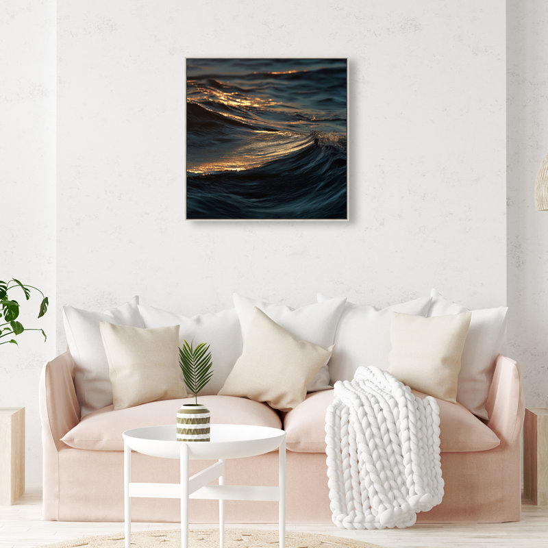 Sunset Sea I Print by Oliver Gal, 31" H x 31" W, Silver Floater Frame
